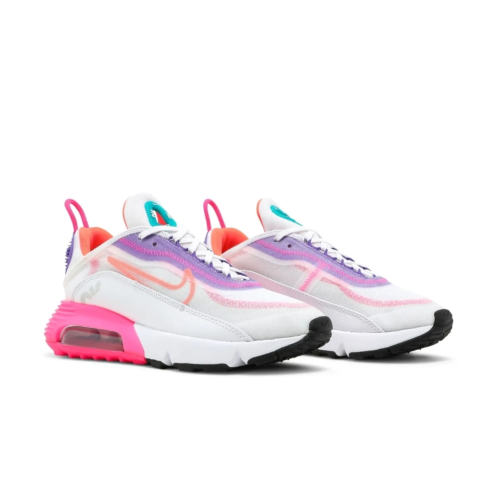 Nike Women's White Sneakers with Pink & Purple Accents